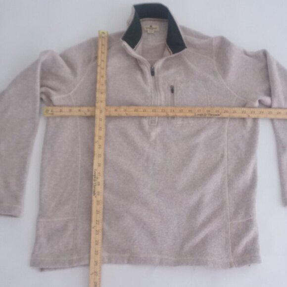 Woolrich Beige Quarter Zip Outdoor Preppy Pullover Fine Knit Sweater XL - Picture 3 of 10